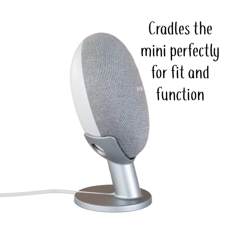 Mount Genie Pedestal for Nest Mini (2nd Gen) and Google Home Mini (1st Gen) | Improves Sound and Appearance | Cleanest Mount Holder Stand for Mini (Silver) - Image 5